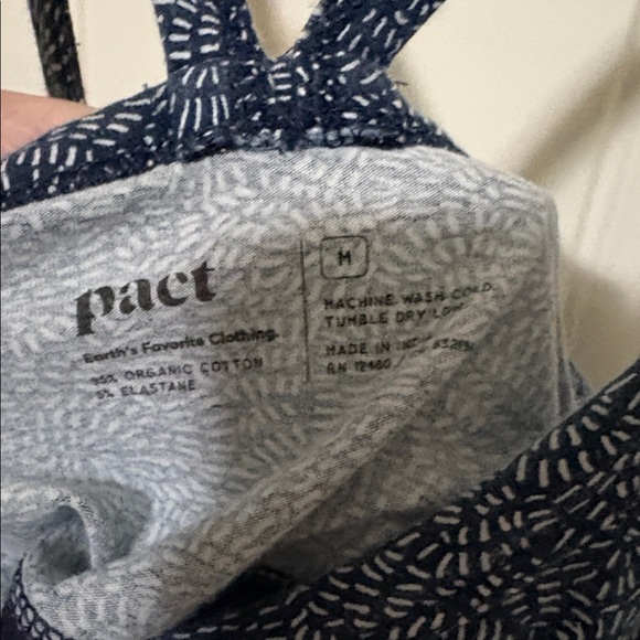 PACT organic cotton Fit & Flare Midi Dress Blue Size Medium - Picture 4 of 8